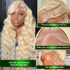 Glueless 613 Honey Blonde Body Wave Wigs HD 13x4 Lace Frontal Wigs Human Hair 200% Preplucked Baby Hair For Black Women 32Inch